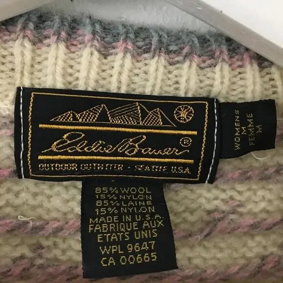 Vintage Eddie Bauer Women’s Fair Isle Wool Blend Sweater Size M - Picture 3 of 4